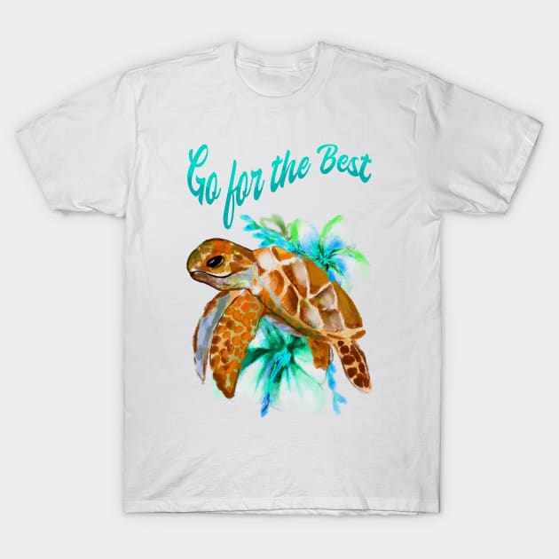 Turtle, Flower, Positive, Marine, Spiritual T-Shirt by Strohalm